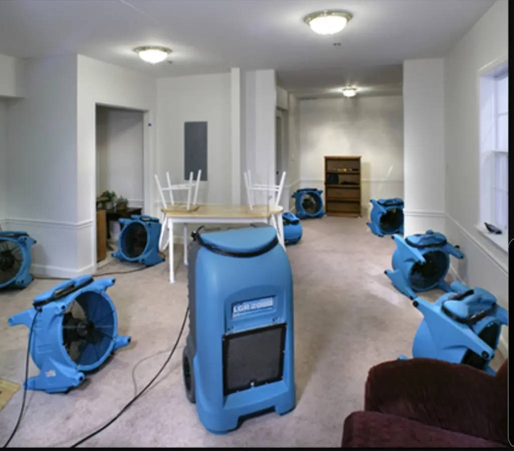 Air movers and dehumidifier setup for Water Extraction & Removal in North Druid Hills